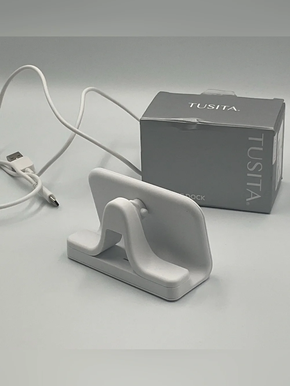Tusita Charging Stand & Cable Compatible with Ray-Ban Meta Smart Glasses White
